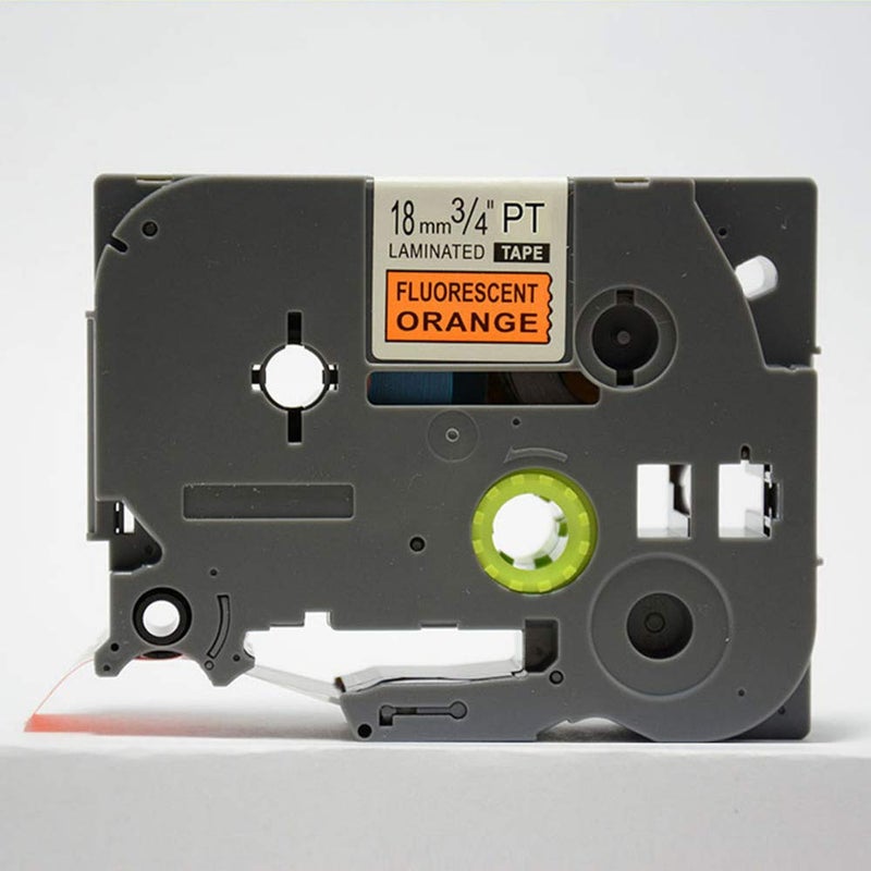IDIK 1PK Black on Orange Fluorescent Laminated Label Tape Compatible for Brother P-Touch TZe-B41 TZ-B41 (18mm x 8m) - Image 1